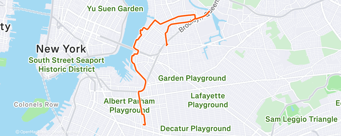 Map of the activity, Afternoon Run