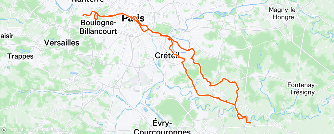 Map of the activity, Sortie vélo le matin