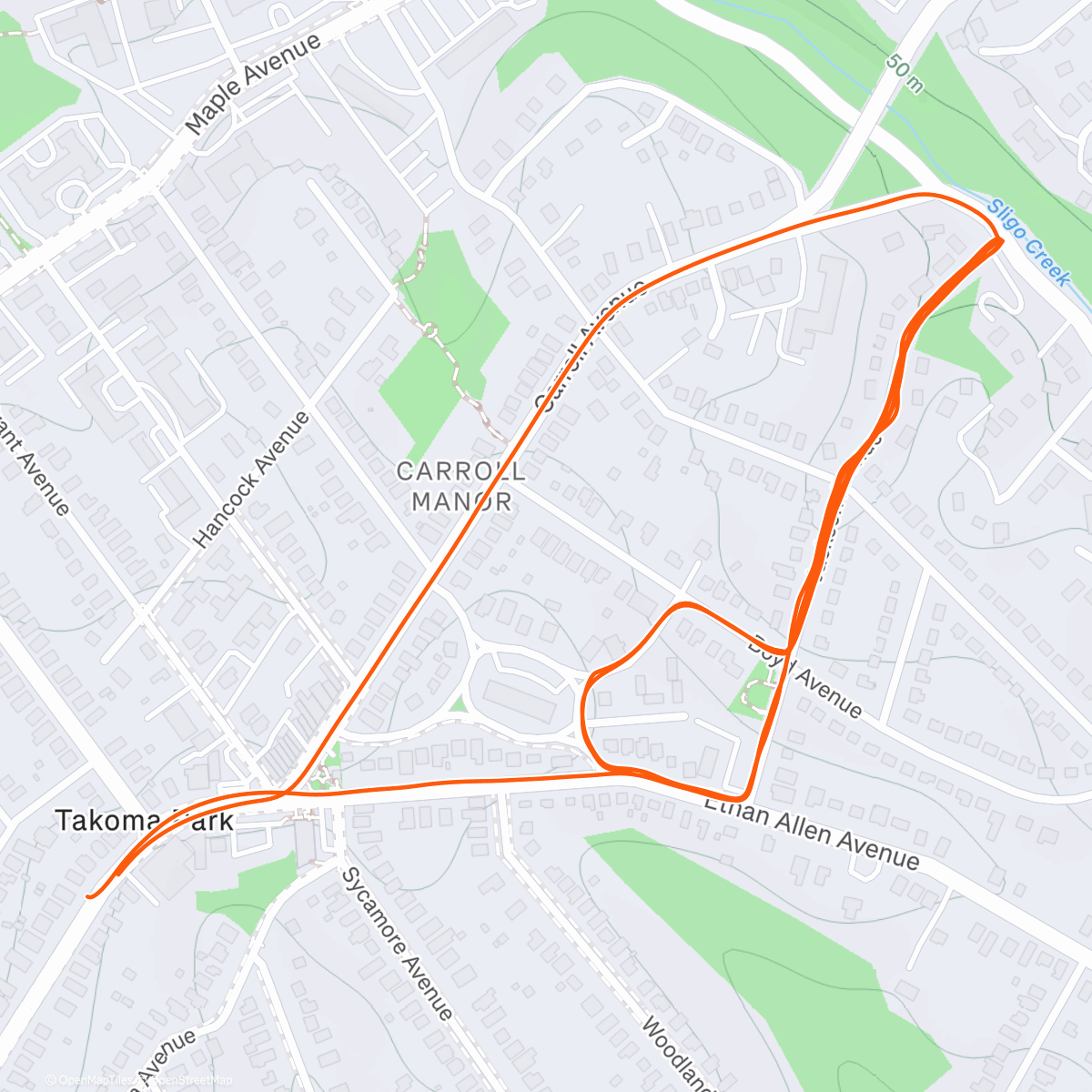 Map of the activity, Early Bird Ride