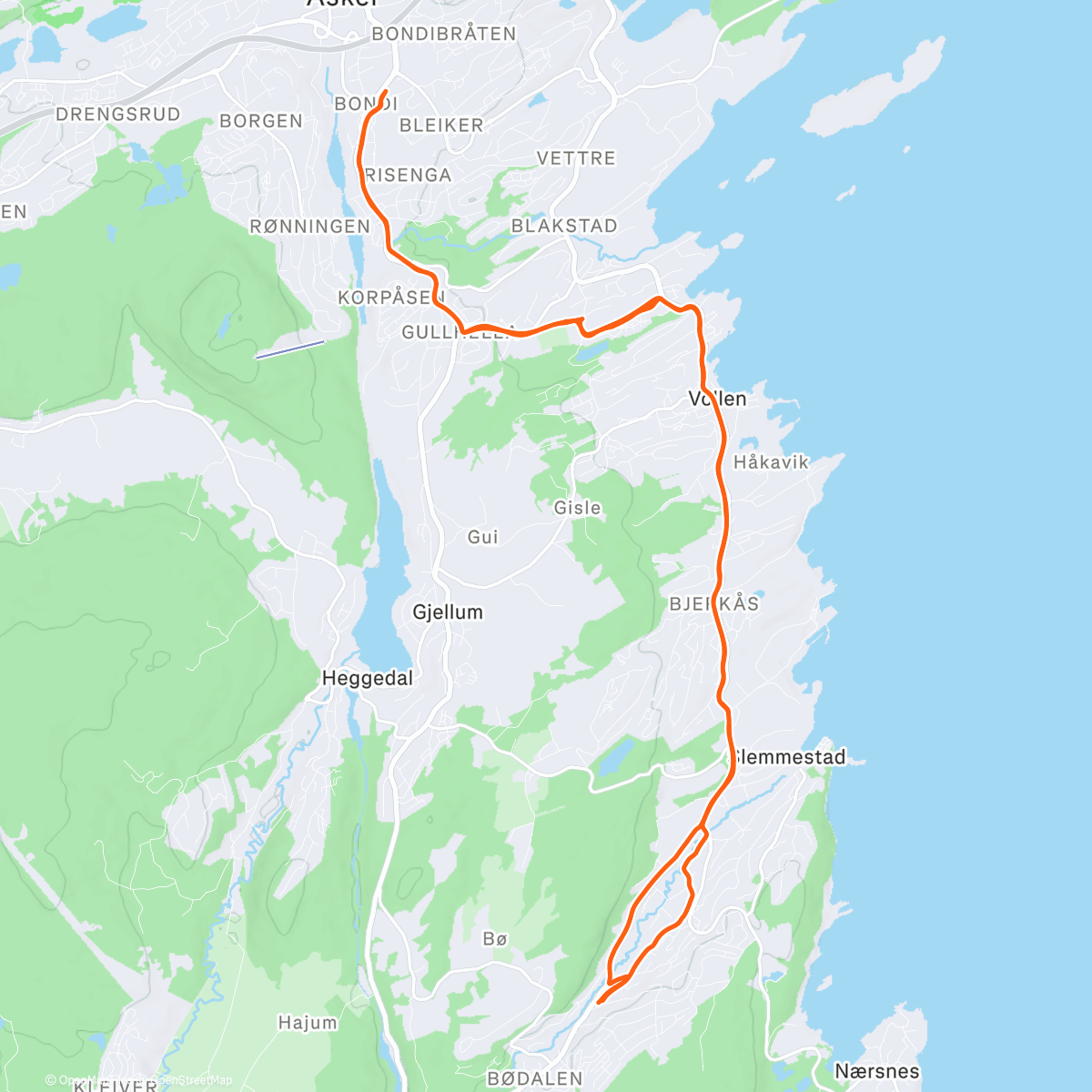 Map of the activity, Afternoon Ride