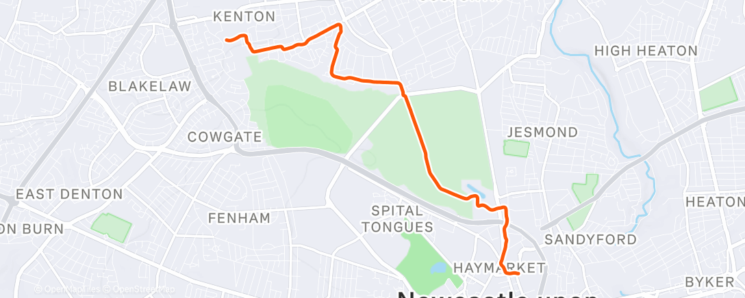 Map of the activity, Afternoon Run