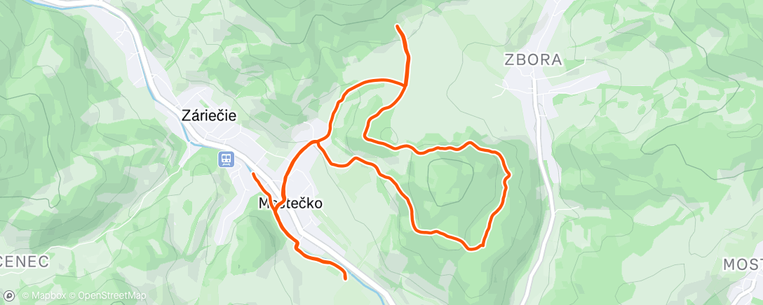 Map of the activity, Afternoon Trail Run