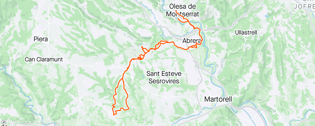 Map of the activity, domingo de senderos