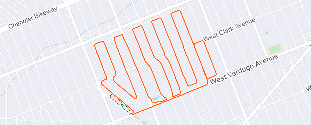 Map of the activity, Tempo 10K