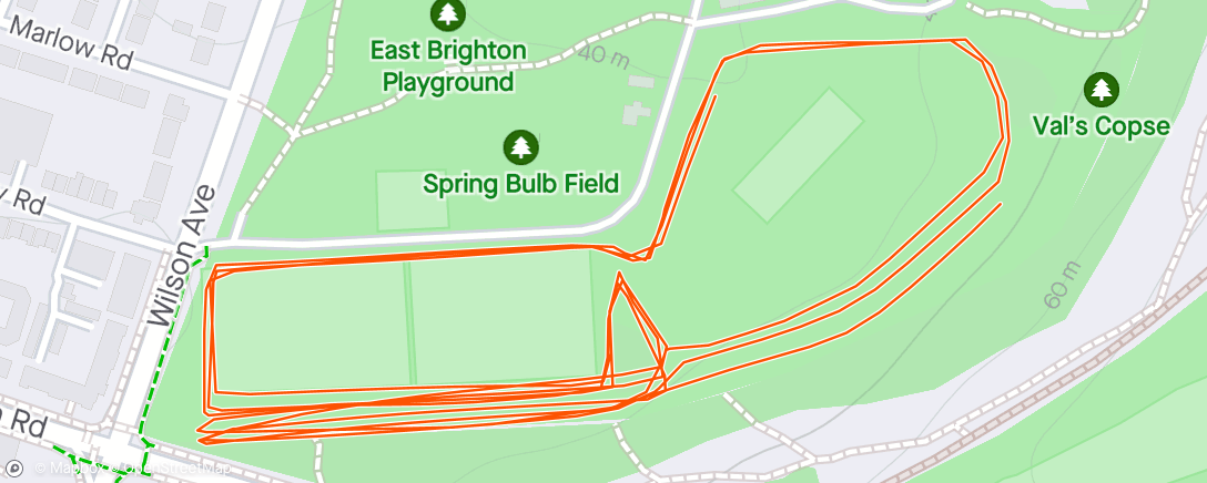Mapa de la actividad (East Brighton Park Run)