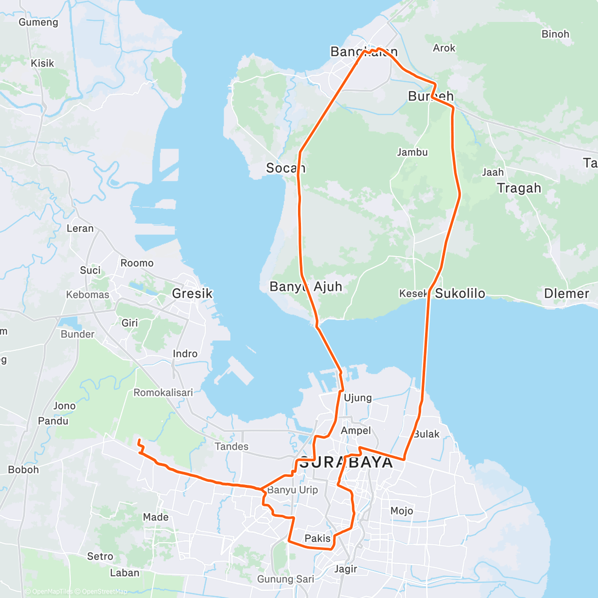 Map of the activity, Morning Ride kuliner