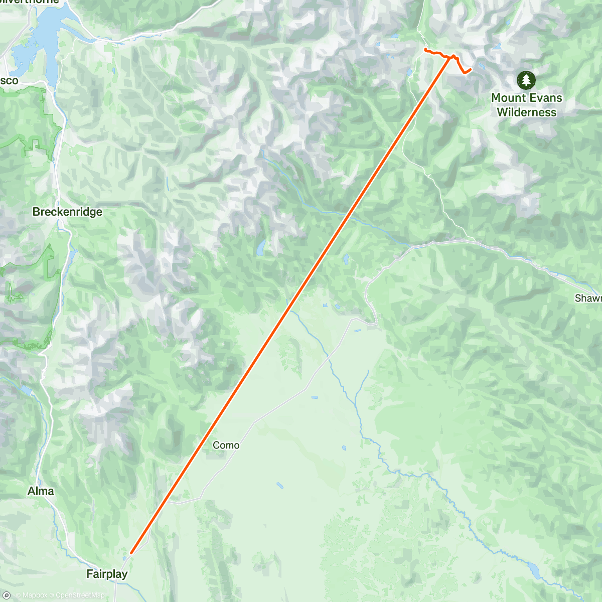 Map of the activity, Afternoon Run