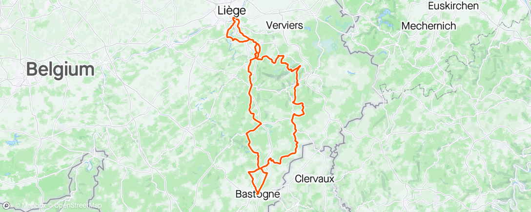 Map of the activity, Liege-Bastogne-Liege. 🇧🇪🇧🇪