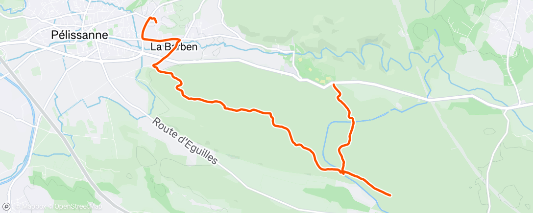 Map of the activity, Course à pied le midi