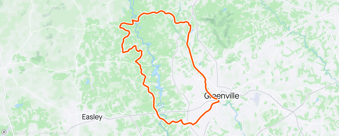 Mappa dell'attività Trek Greenville cycle camp complete.