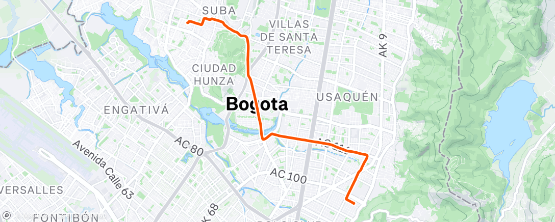 Map of the activity, Bicicleta matutina