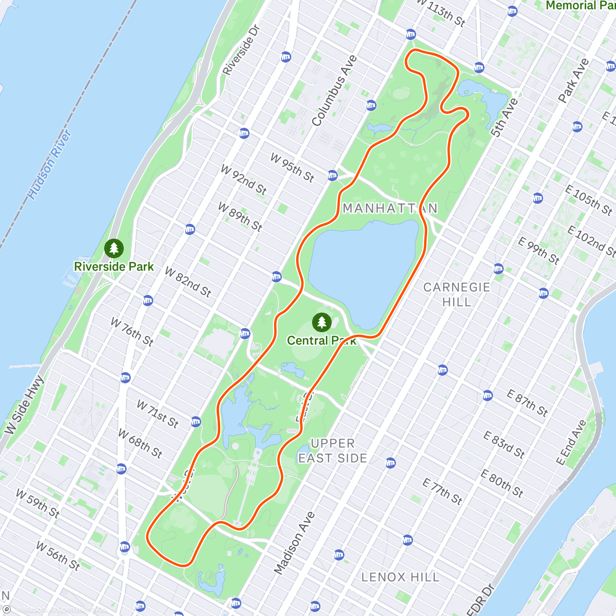 Map of the activity, Zwift - Pacer Group Ride: Park Perimeter Loop in New York with Bernie