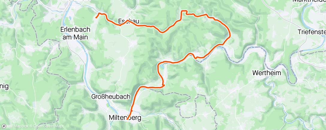 Map of the activity, Commute - detour Südspessart