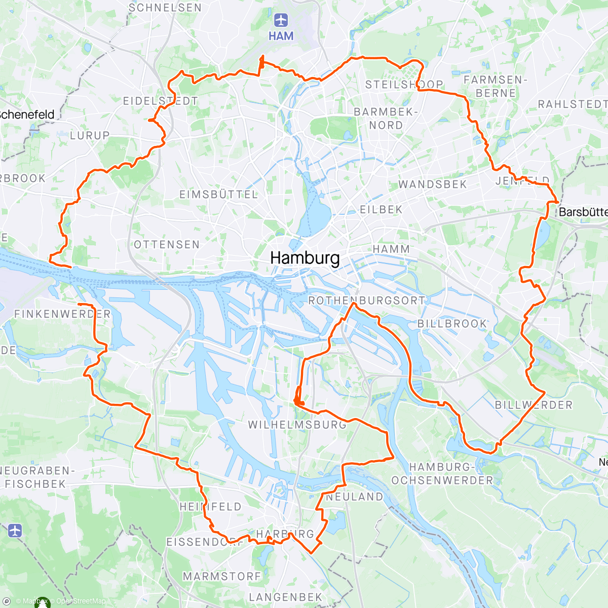 Map of the activity, Megamarsch Hamburg als Schlussläufer
