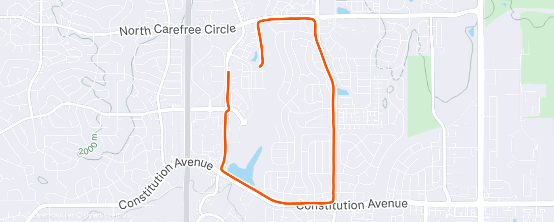 Map of the activity, Morning Run