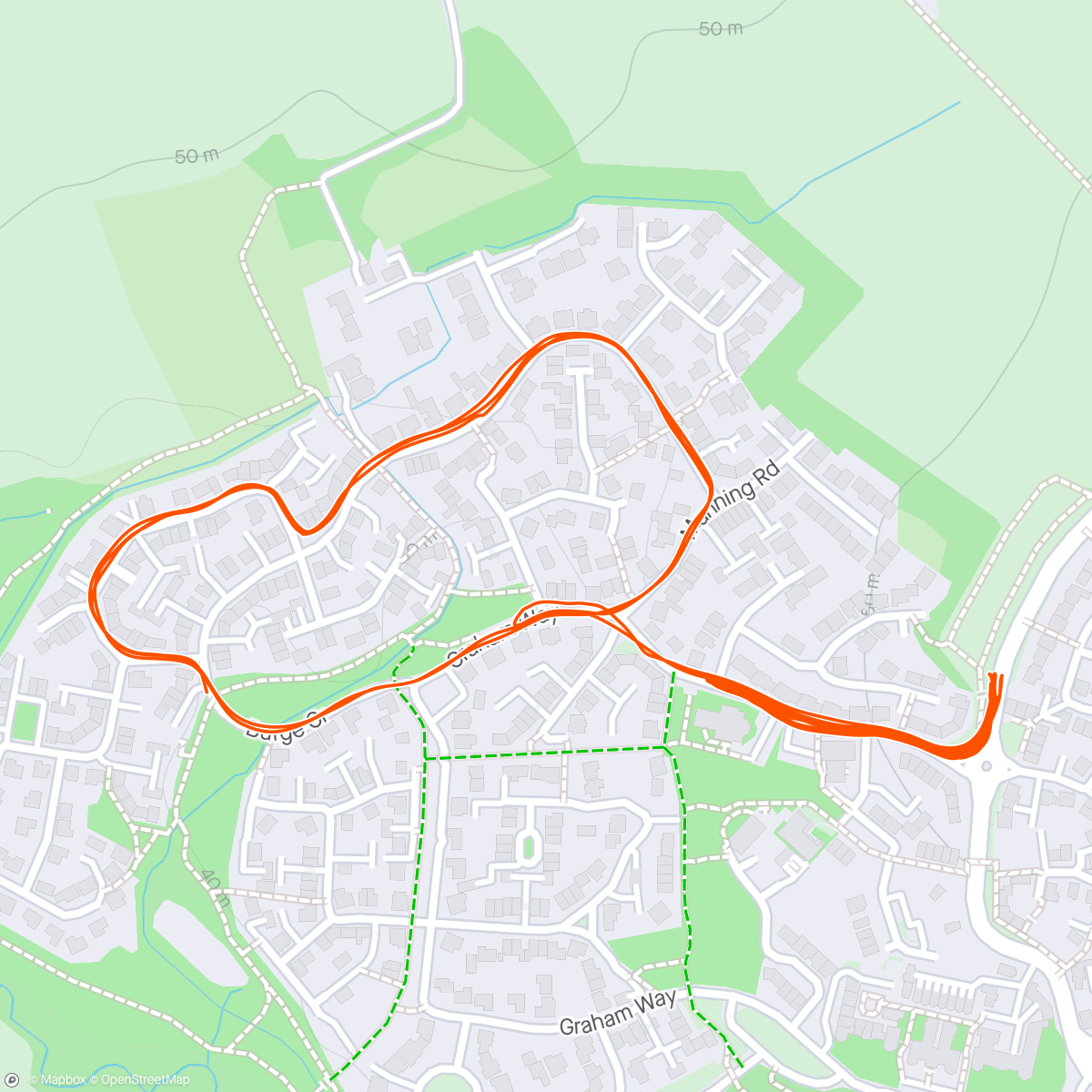 Map of the activity, Evening Run: TNR Solo Hills