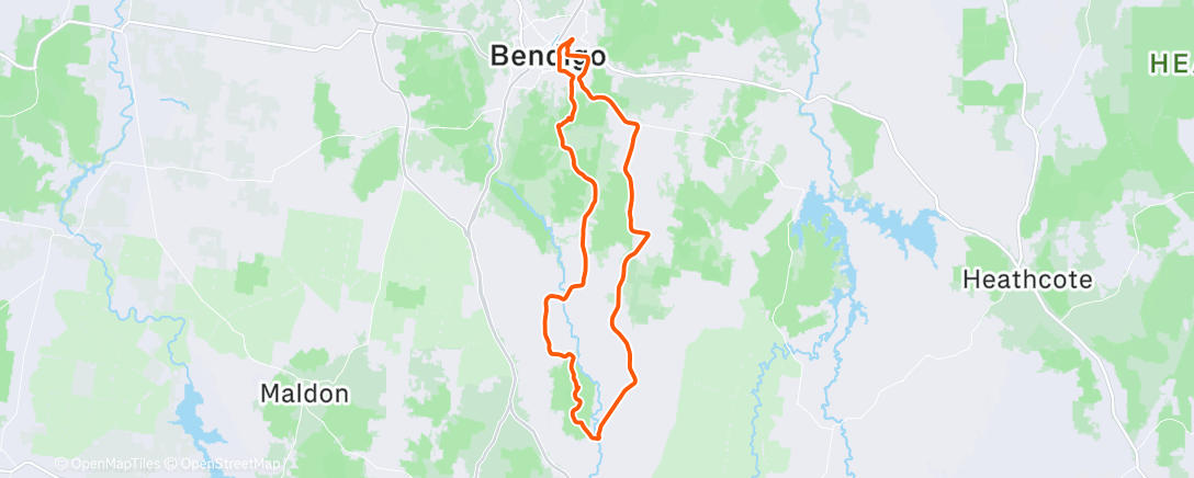 Map of the activity, Cycling