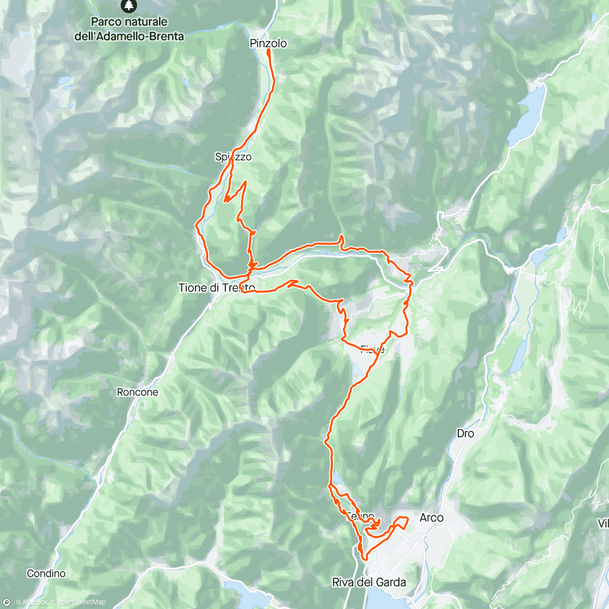 Map of the activity, GF TOP DOLOMITES