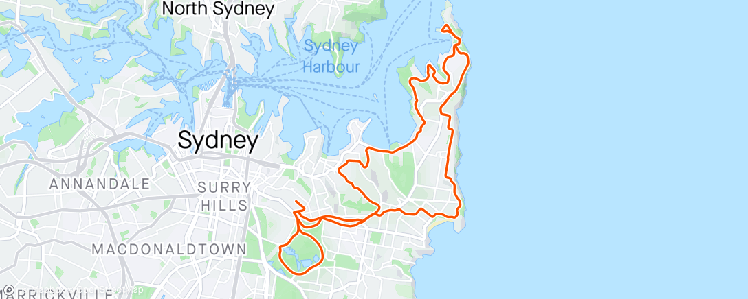 Map of the activity, Wednesday Bondi Hipsters