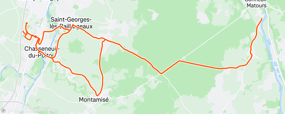 Map of the activity, Sortie vélo le matin