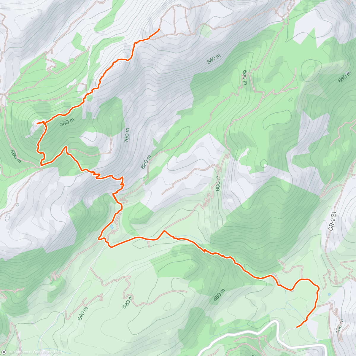 活动地图，5H 16kms Trail Kilian Jornet