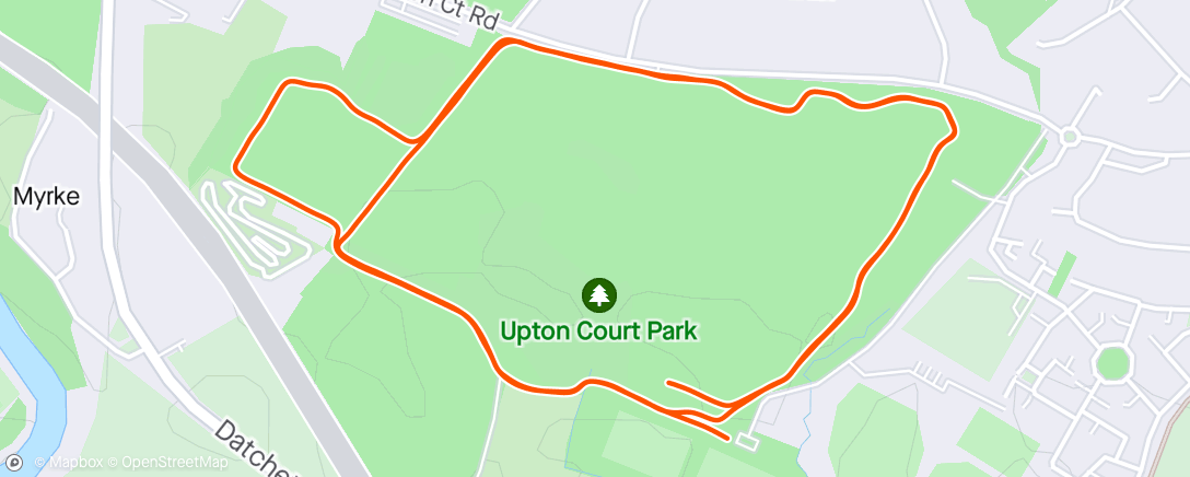 Map of the activity, Upton Court Parkrun VI