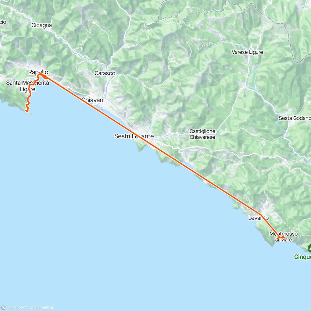 Mapa de la actividad (Portafino 41k steps)