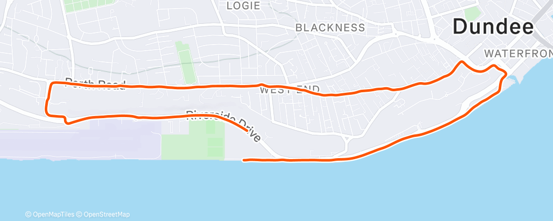 Map of the activity, 8km progressive repeat long run