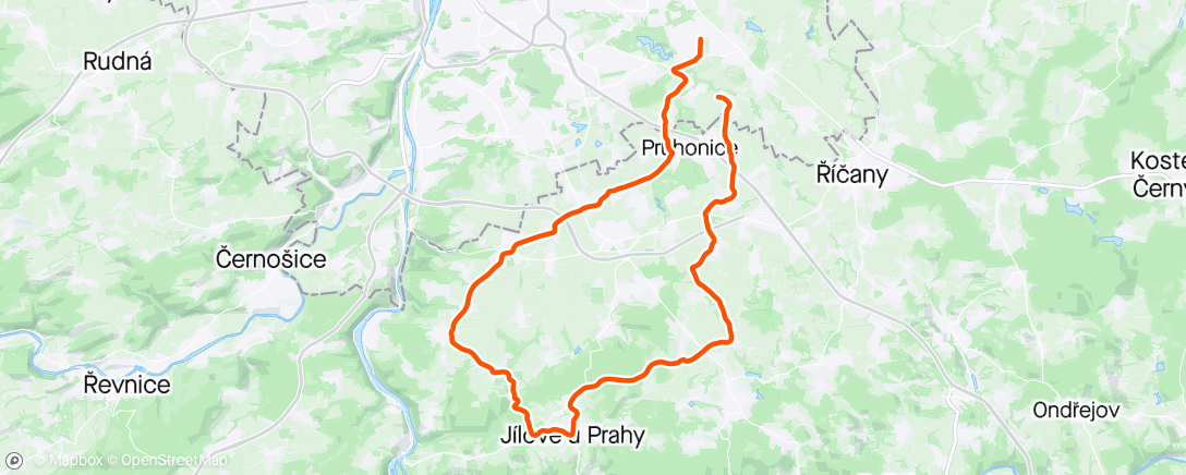 Mapa da atividade, Jílové - Záhořany- Zvole