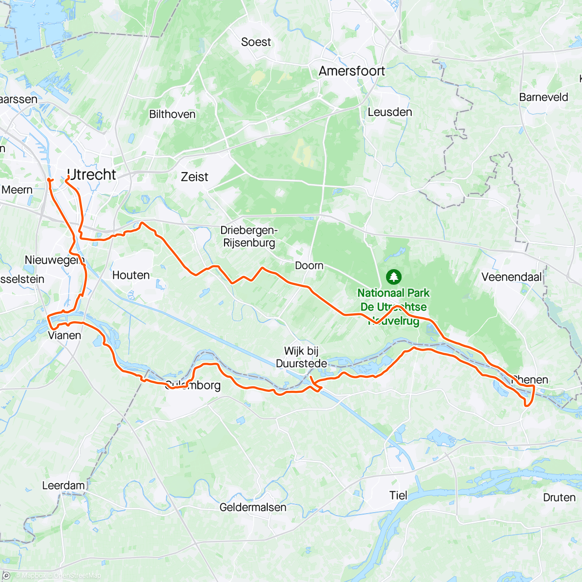 Map of the activity, Rondje Rhenen met de zondag Peppers