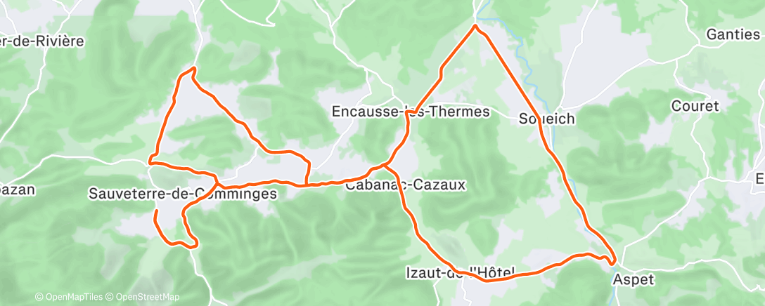 Map of the activity, Sortie route
