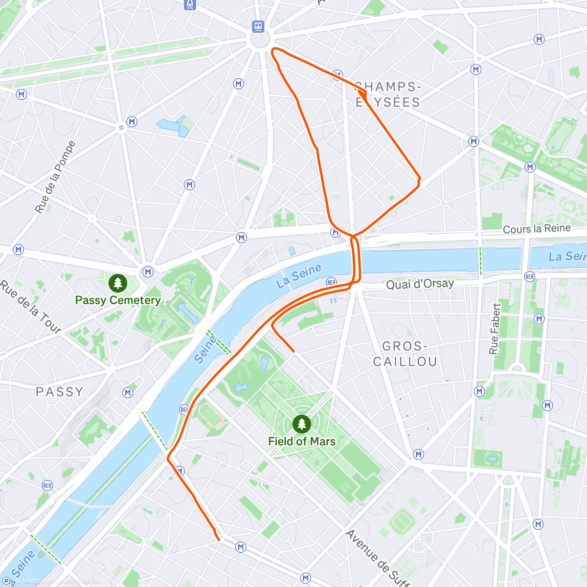 Carte de l'activité E bike around Paris