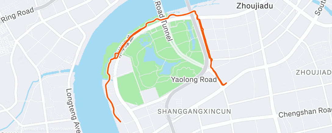 Map of the activity, 晨间跑步
