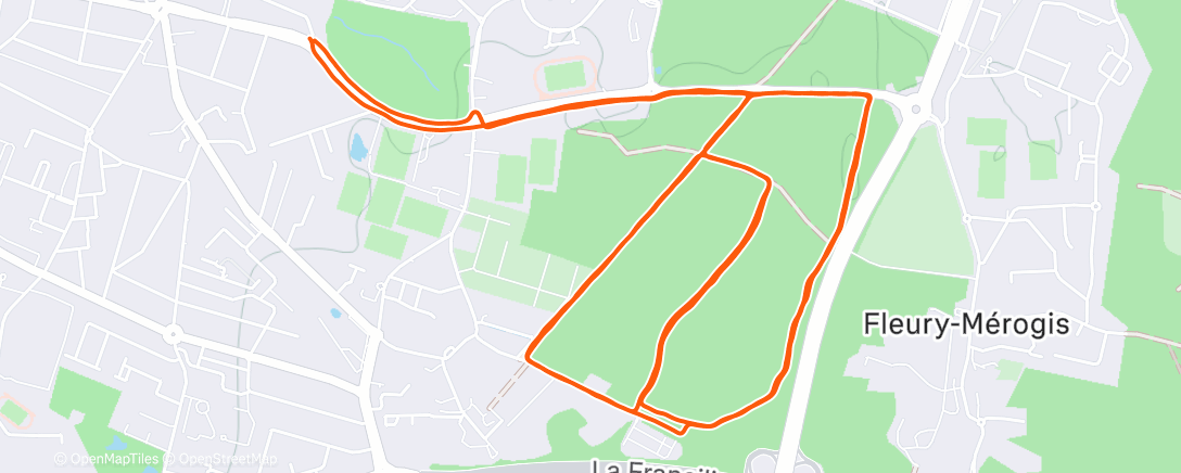 Map of the activity, Course à pied le matin