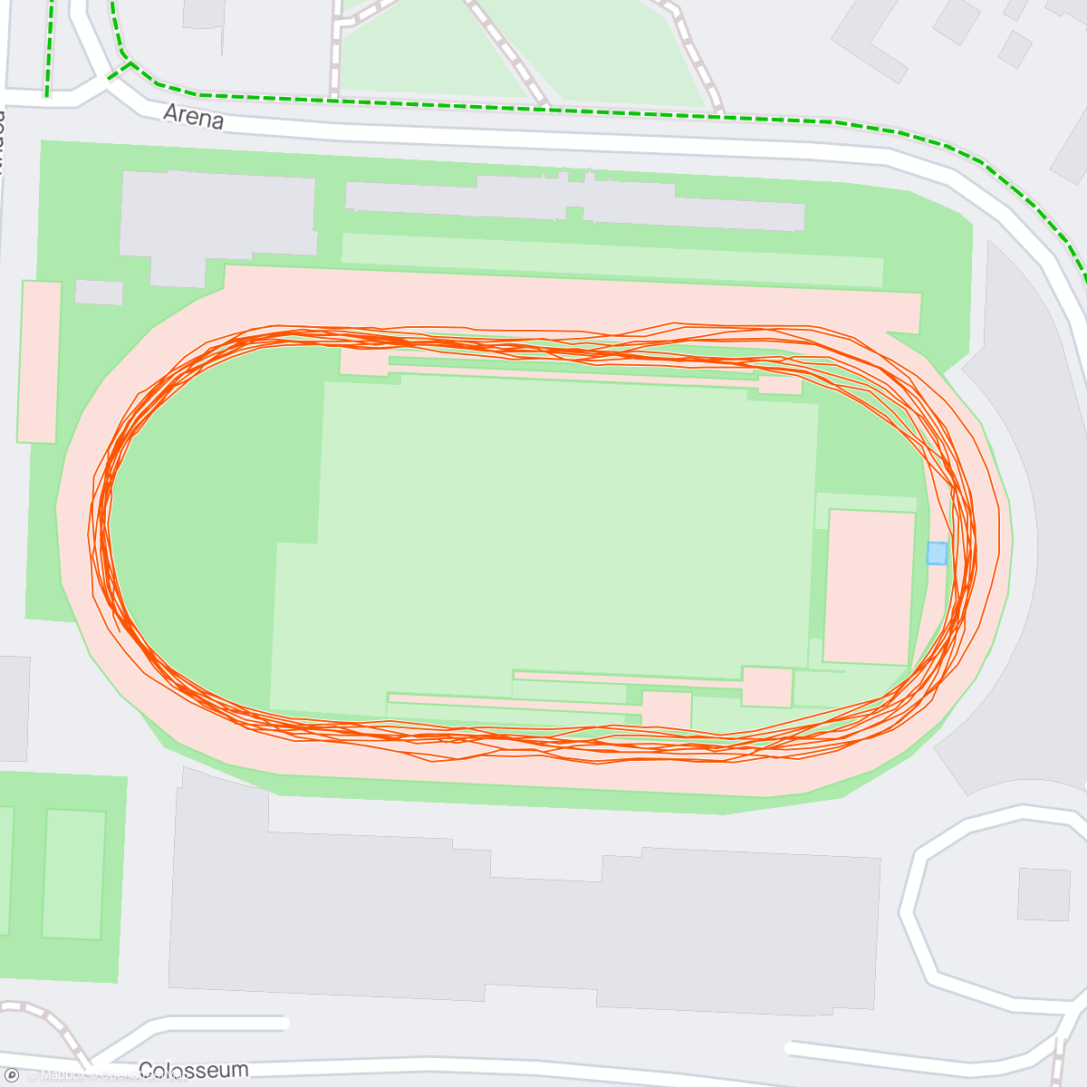 Map of the activity, First time on a track since school…