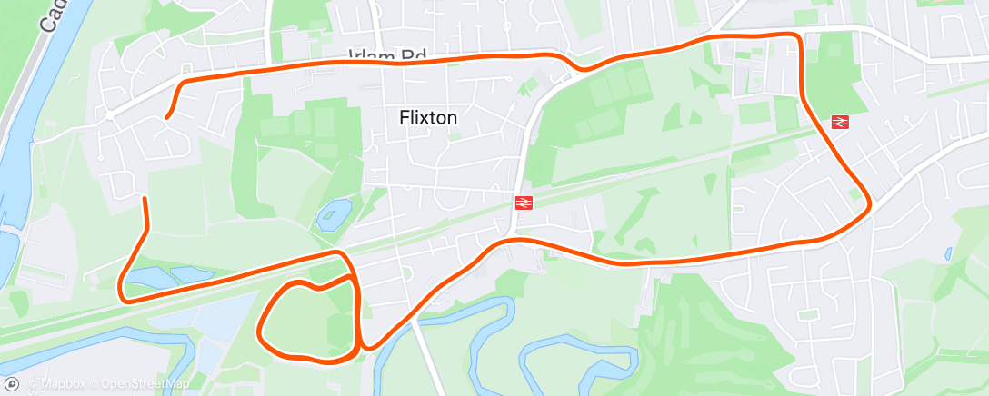 Map of the activity, Half  and half off road / road recovery run - chasing the light... so many flies!!