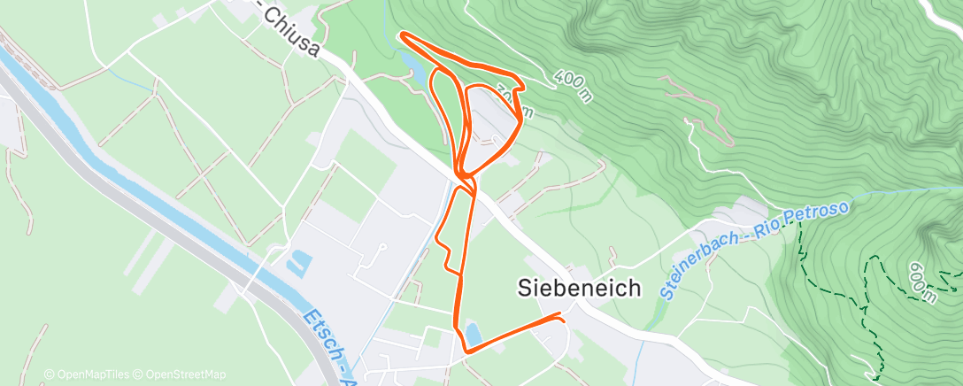 Map of the activity, Corsa mattutina