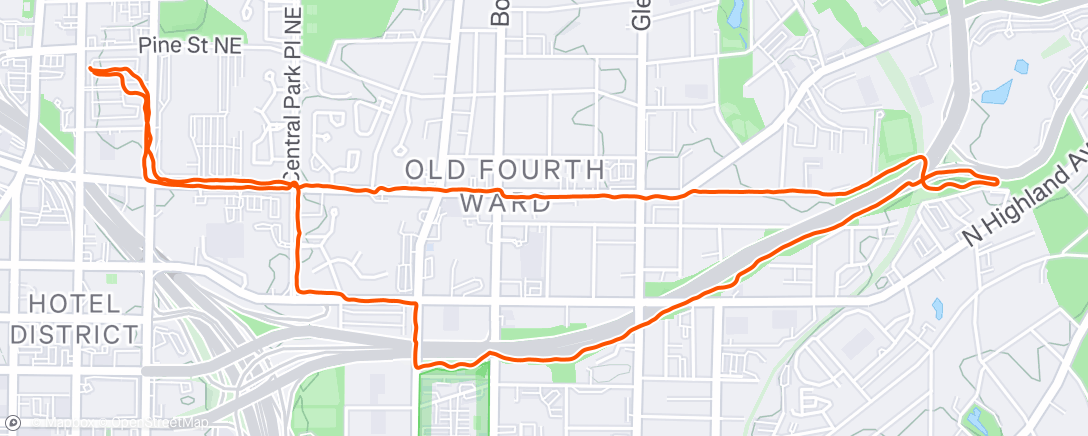 Map of the activity, Afternoon Run