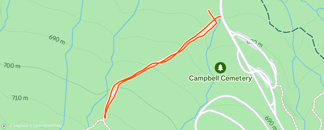 Map of the activity, Afternoon Hike