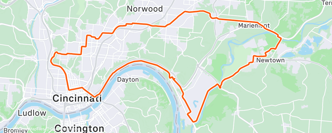 Map of the activity, Christmas Ride with Scott and Josh 🎄🚴‍♀️