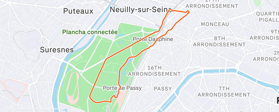 Карта физической активности (Footing du dimanche avec marine : run#2)