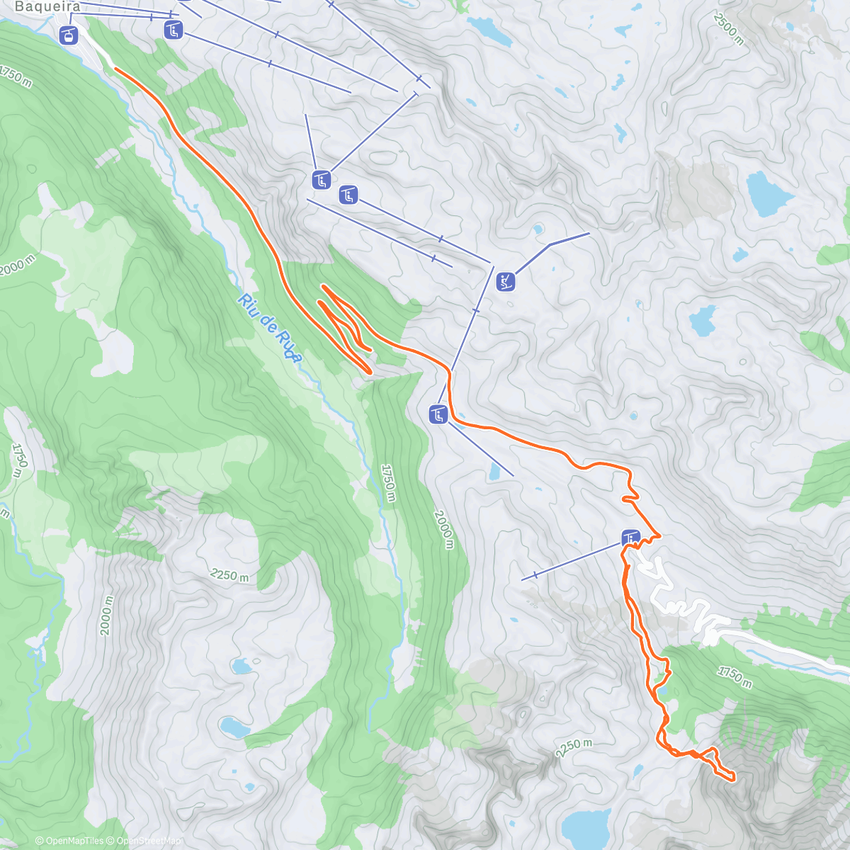 Map of the activity, Pui de les Ares / canal central
