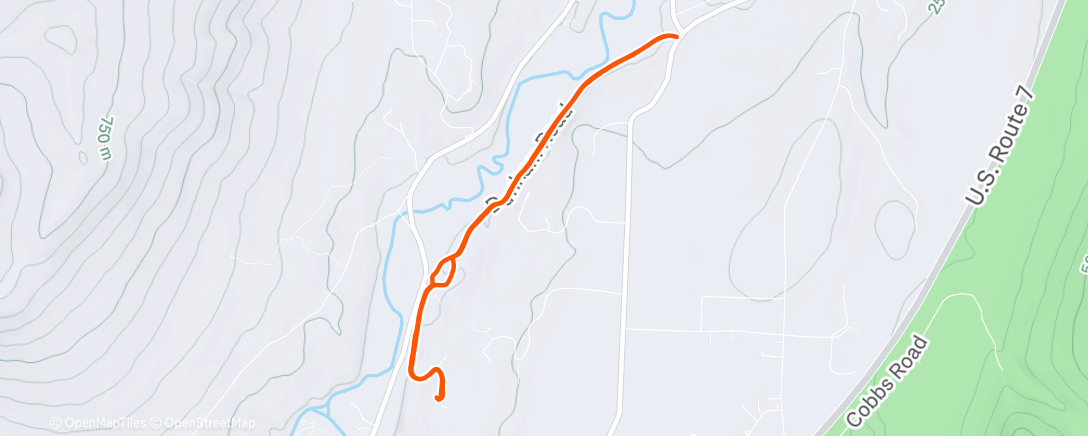 Map of the activity, Snowy 5:30 AM with Kate