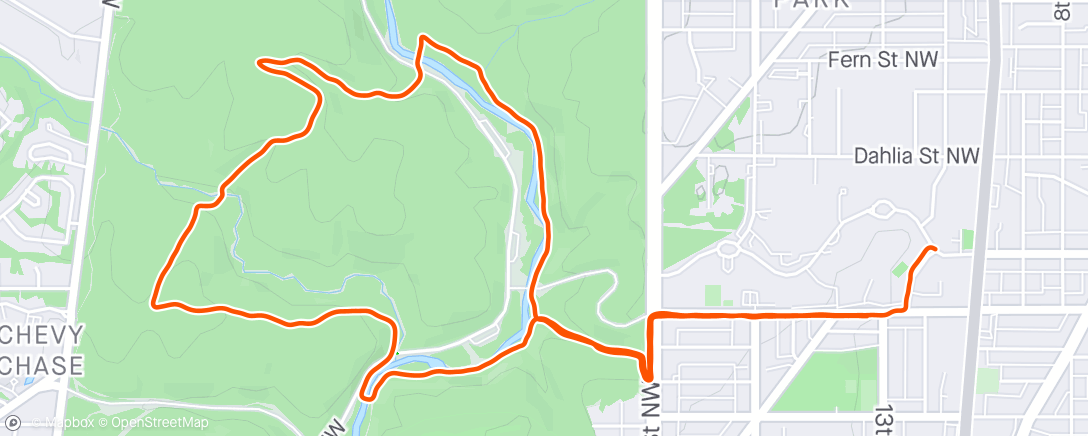 Map of the activity, My home trails are severely lacking in the waterfalls department.