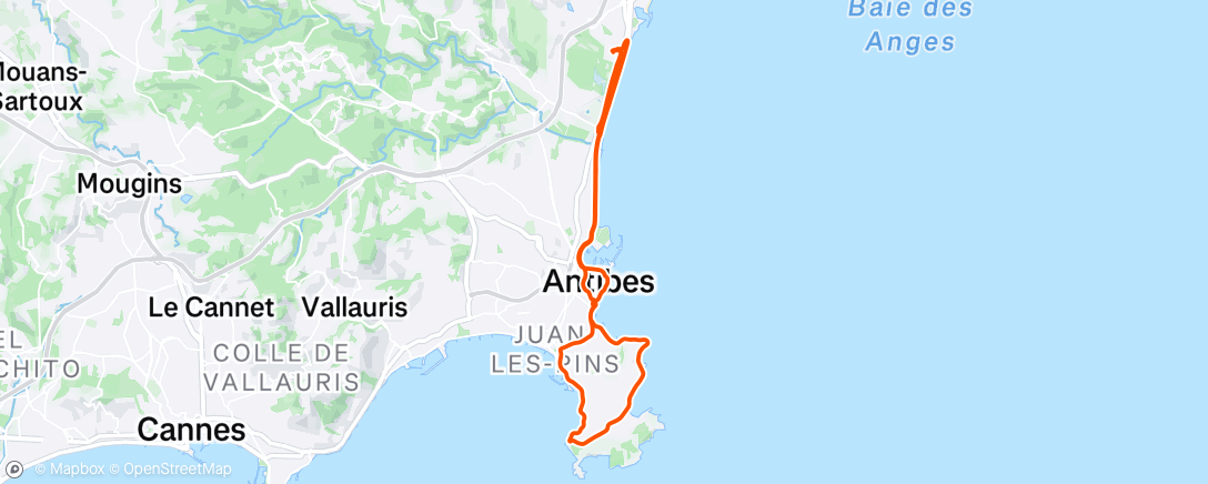 Map of the activity, Sortie vélo le midi