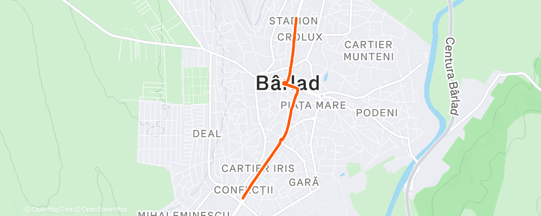 Map of the activity, Afternoon Run