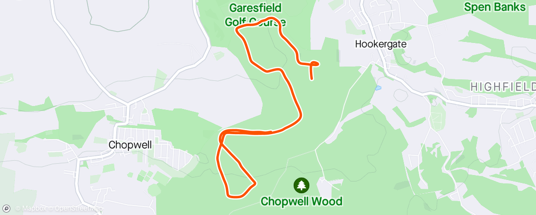 Map of the activity, Chopwell Wood parkrun