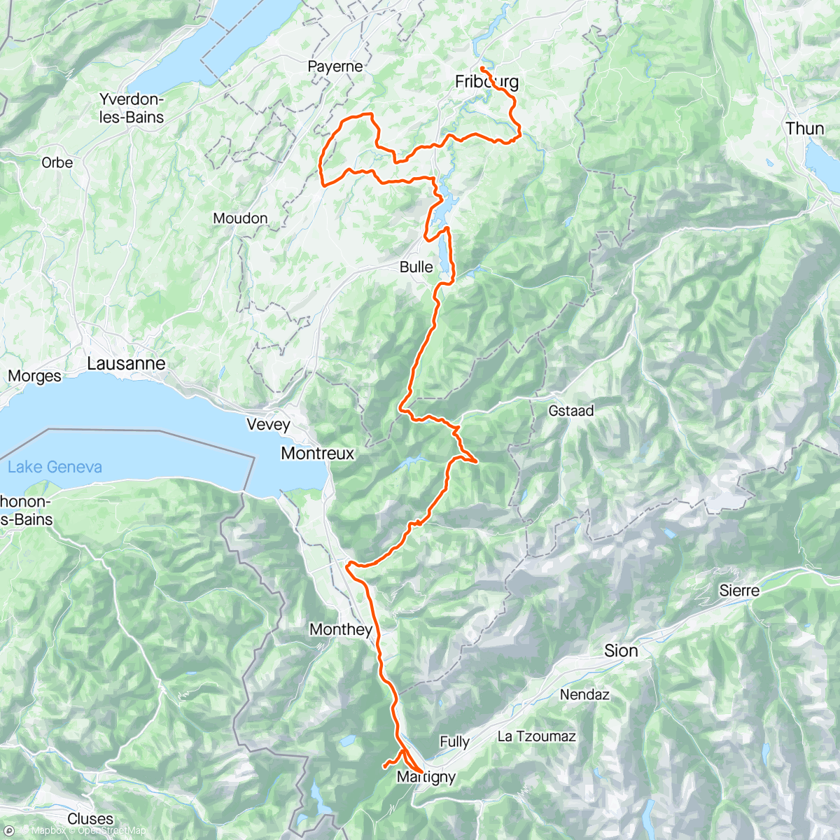 Map of the activity, Tour de Romandie stage 2 🏔️😍