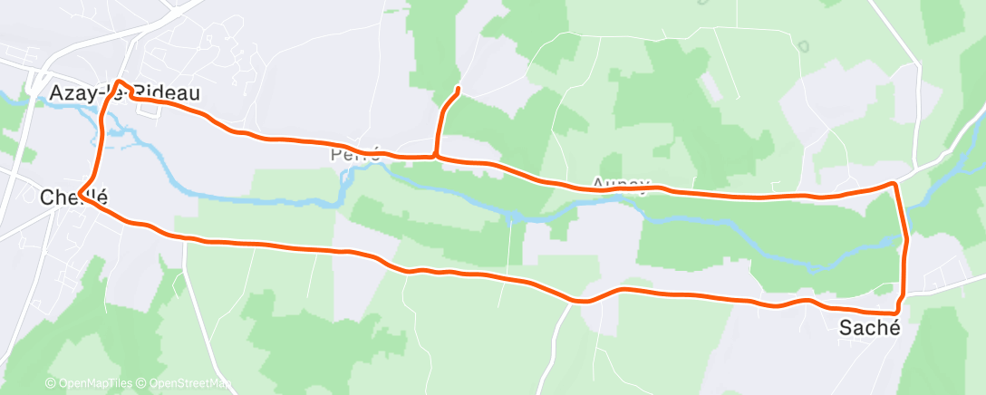 Map of the activity, Sortie vélo le midi