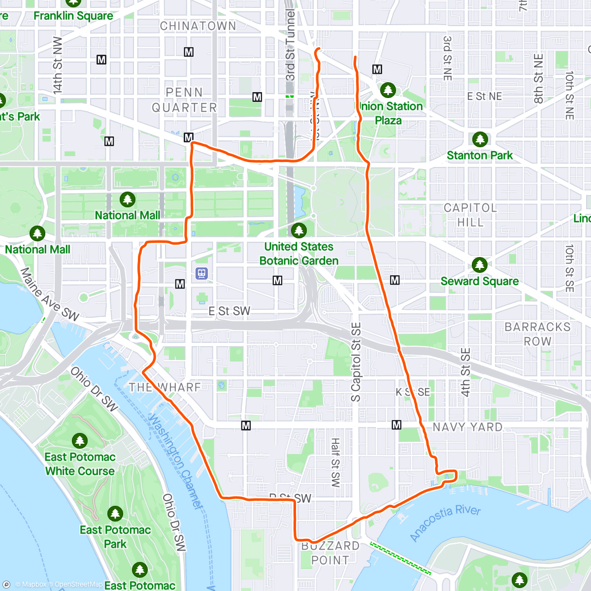 Map of the activity, Morning 10K before Work